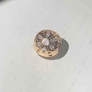 RETIRED Sparkling Bloom 14K Gold CZ Charm